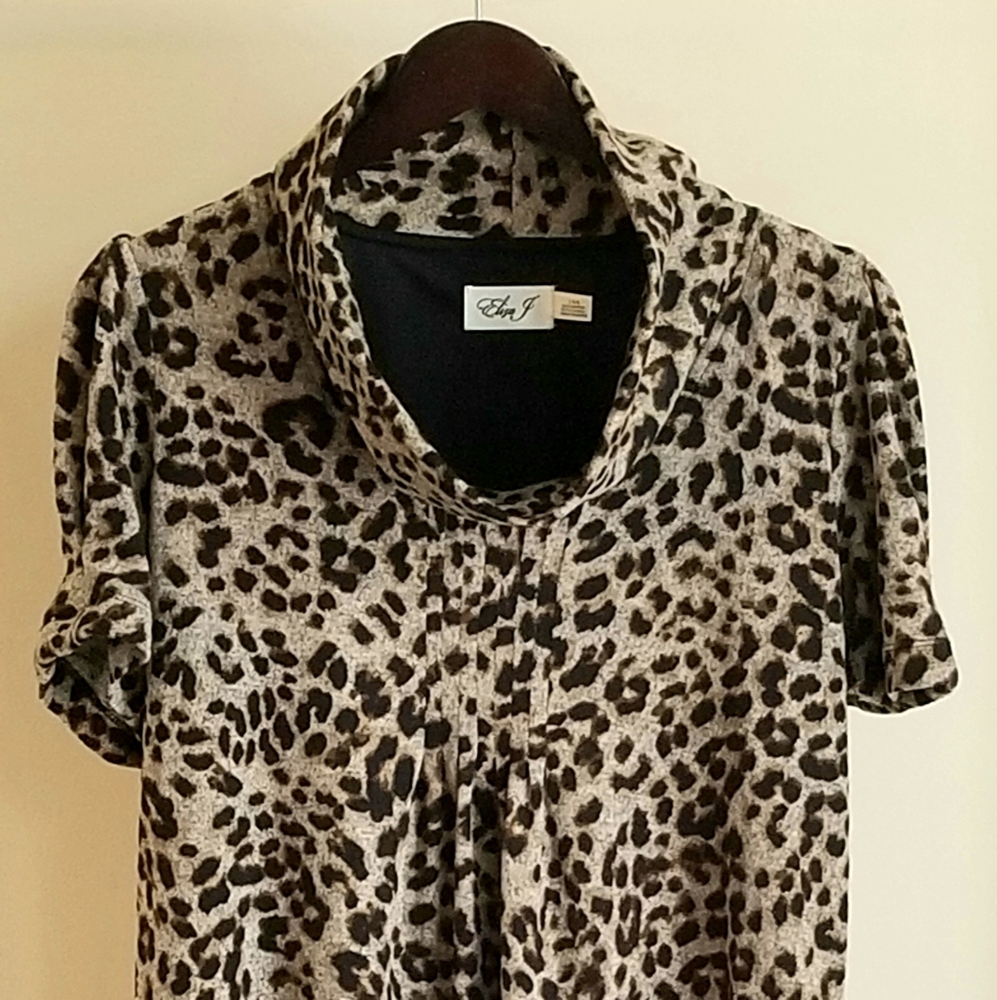 Eliza J Animal Print Flare Midi Dress